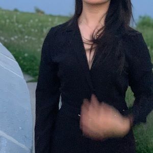 Black jumpsuit with belt